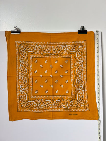 Orange Paisley Print Bandana