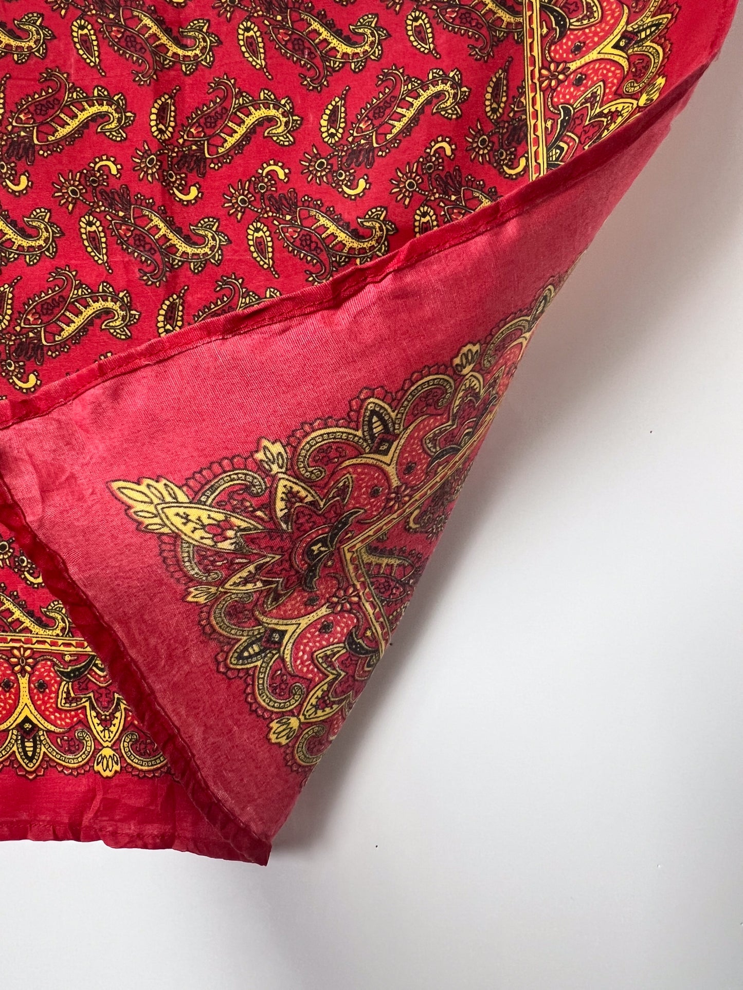 Mehndi Style Paisley Red & Yellow Bandana