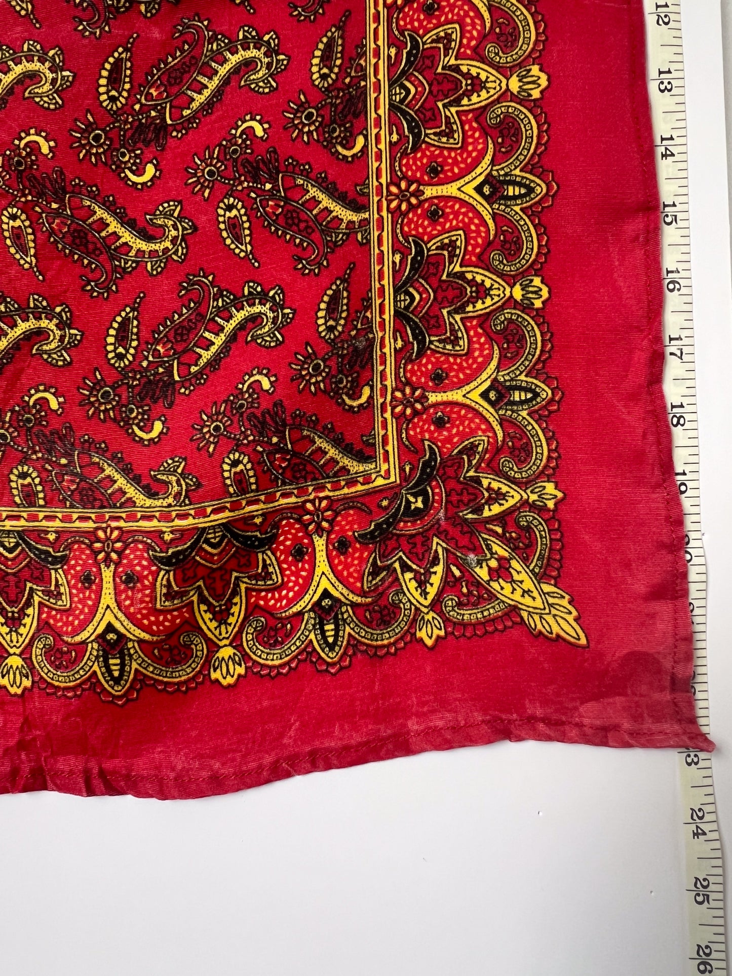 Mehndi Style Paisley Red & Yellow Bandana