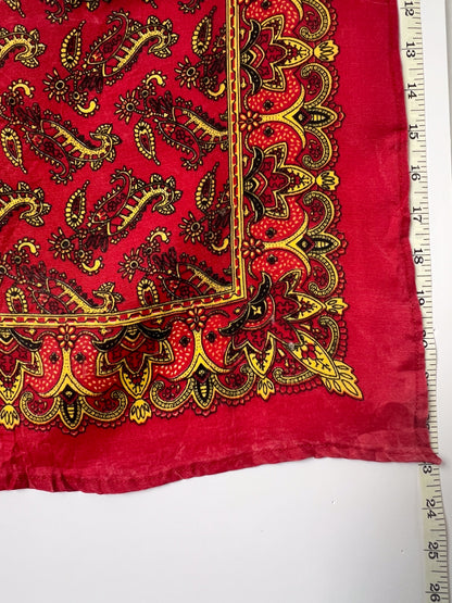 Mehndi Style Paisley Red & Yellow Bandana