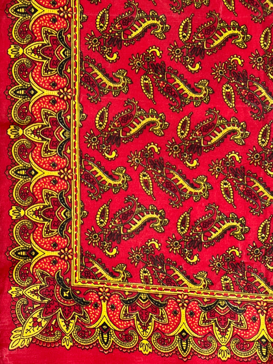 Mehndi Style Paisley Red & Yellow Bandana