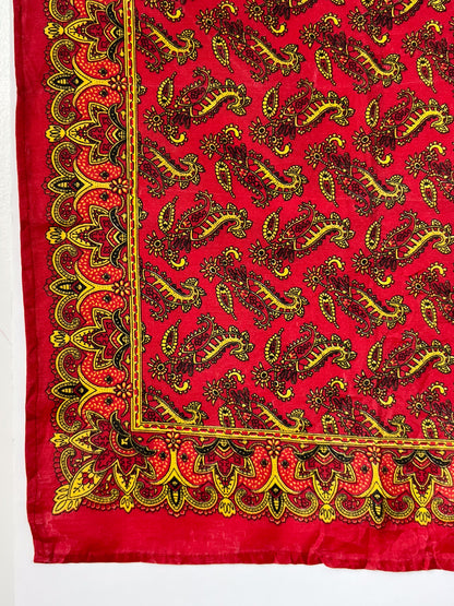 Mehndi Style Paisley Red & Yellow Bandana