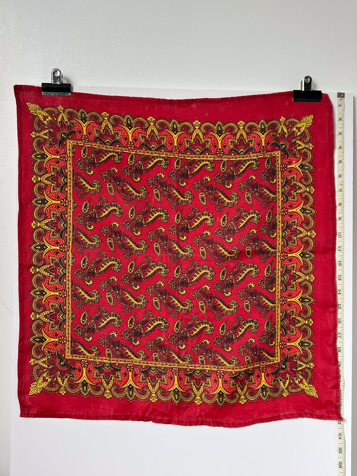 Mehndi Style Paisley Red & Yellow Bandana