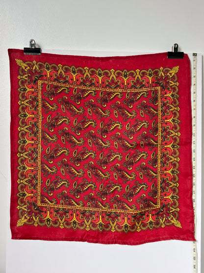 Mehndi Style Paisley Red & Yellow Bandana