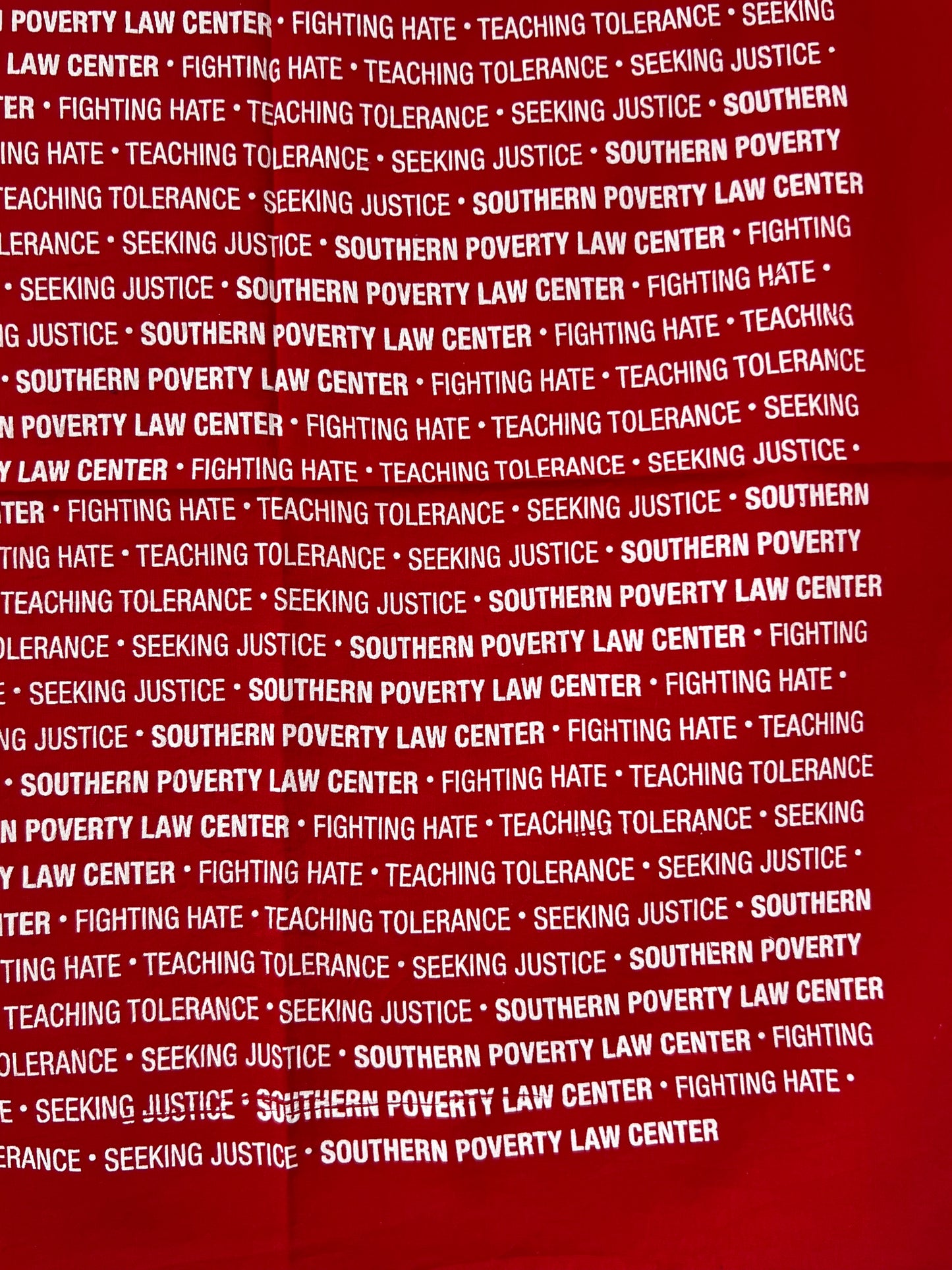 Seeking Justice Typography Red Bandana