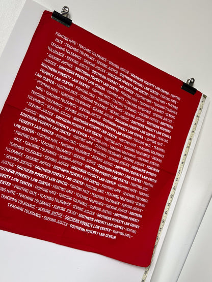 Seeking Justice Typography Red Bandana