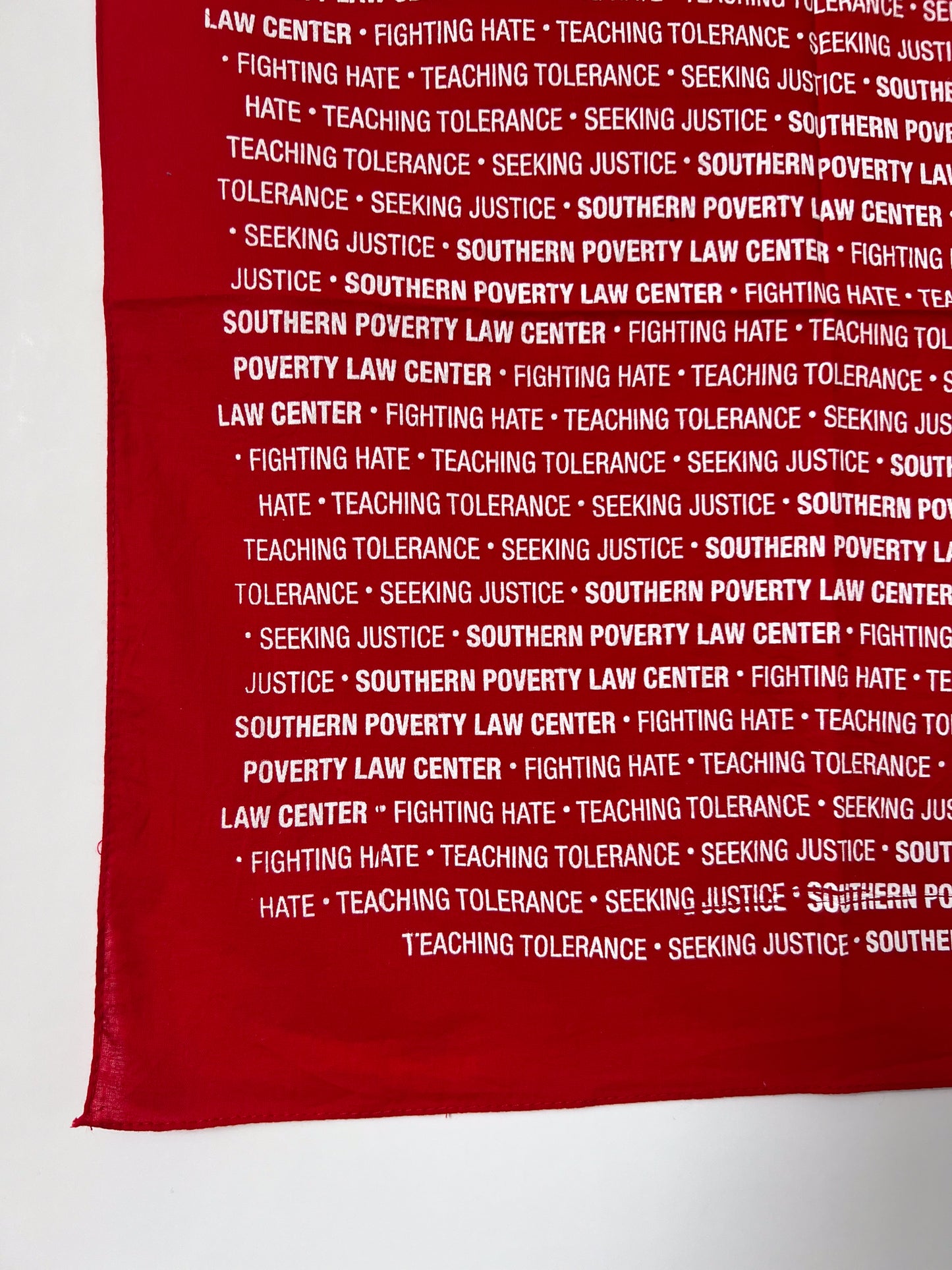 Seeking Justice Typography Red Bandana