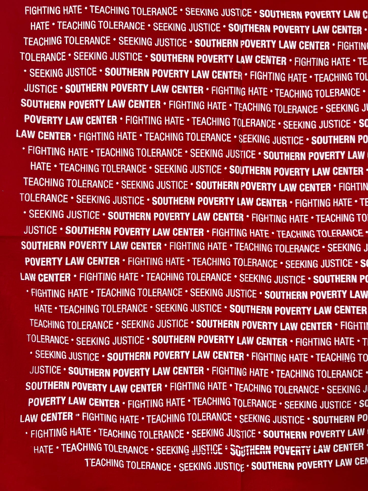 Seeking Justice Typography Red Bandana