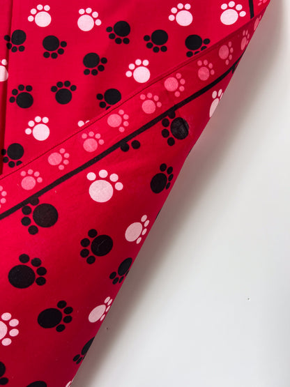 Paw Print Red, Black & White Bandana