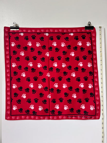 Paw Print Red, Black & White Bandana