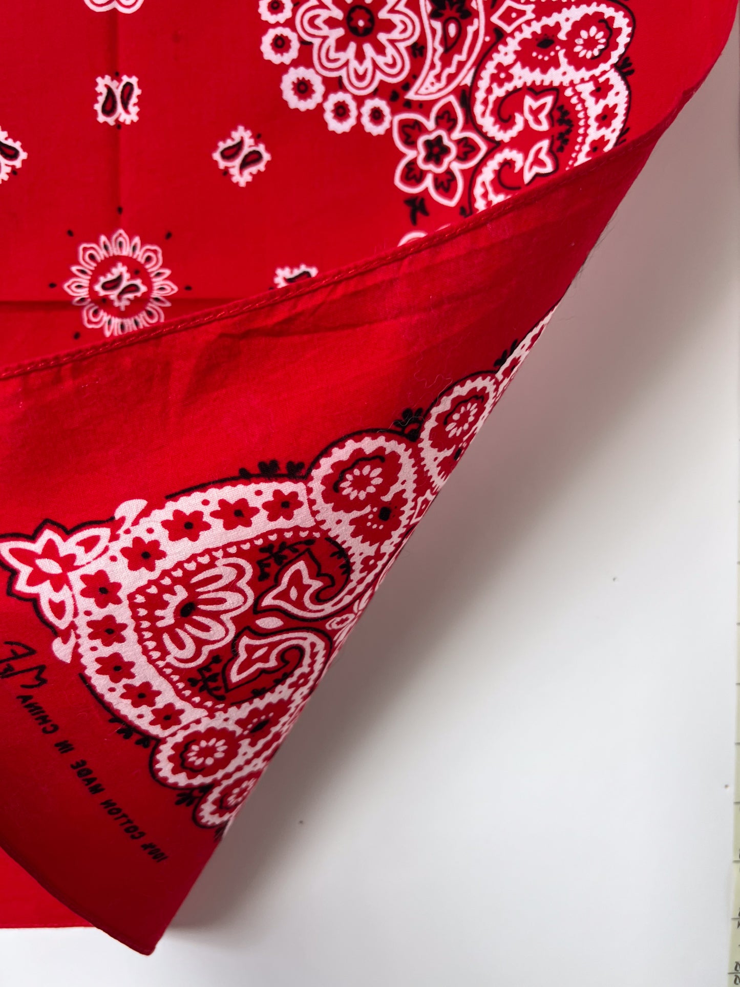 Floral & Paisley Print Red Bandana