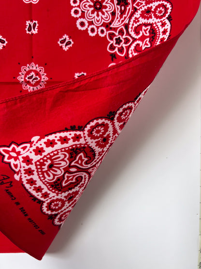 Floral & Paisley Print Red Bandana