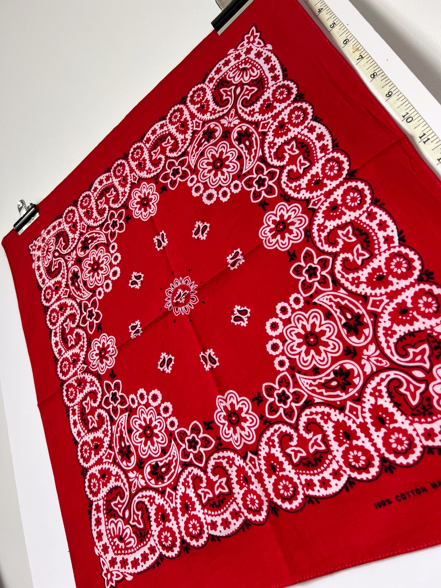 Floral & Paisley Print Red Bandana