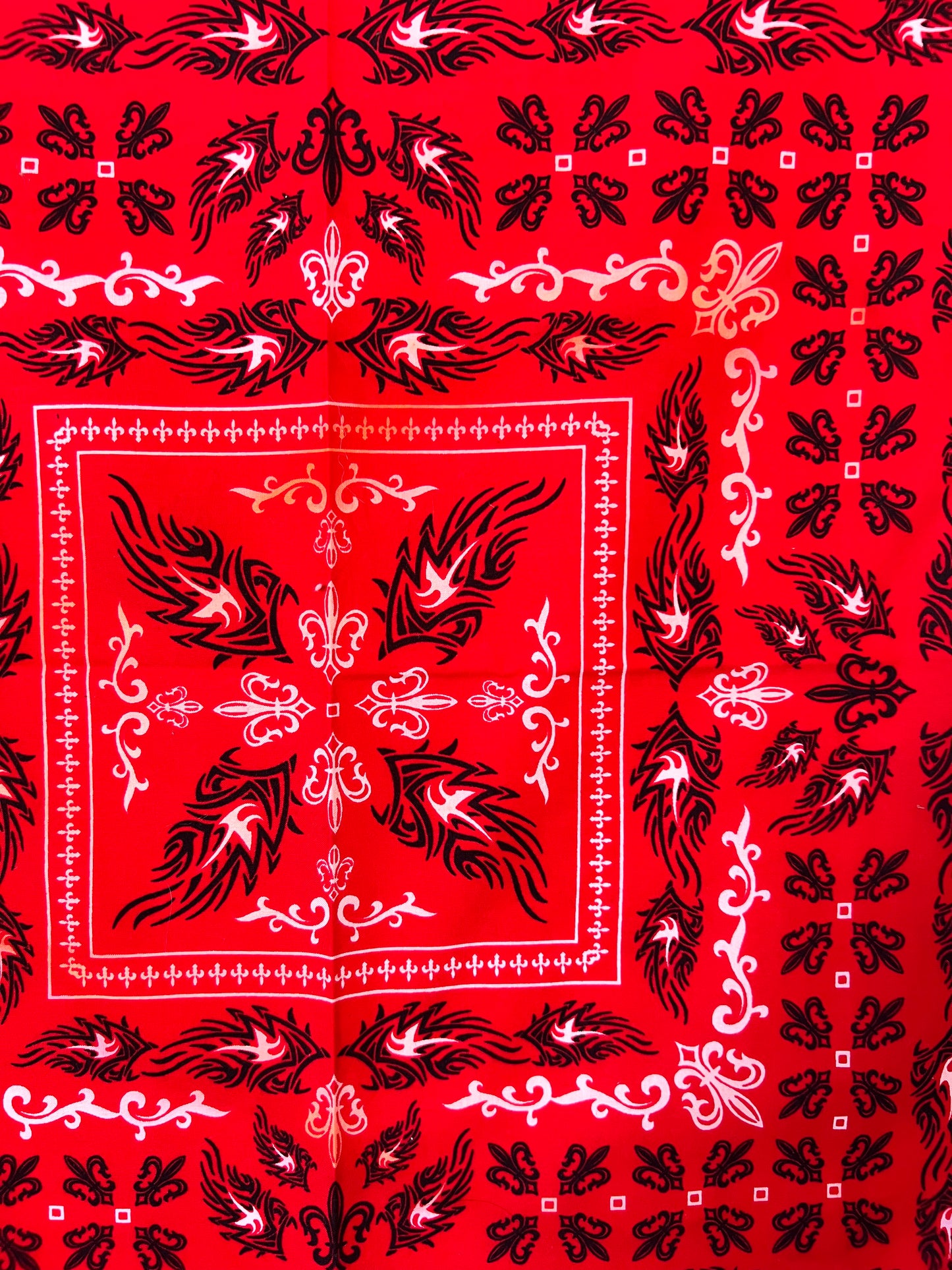 Tattoo Style Print Red Bandana - Marked Item