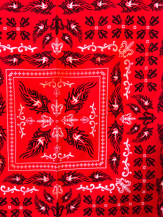 Tattoo Style Print Red Bandana - Marked Item