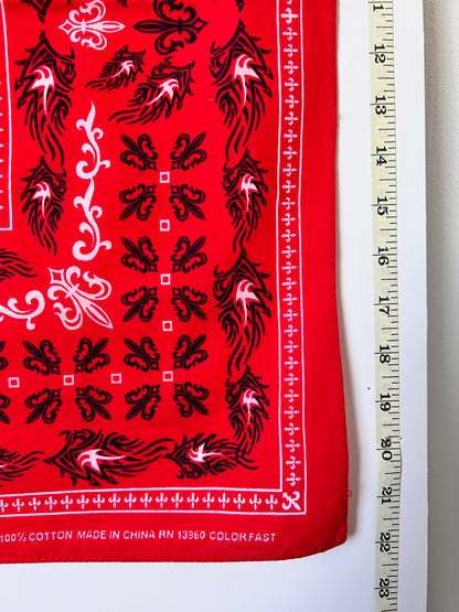 Tattoo Style Print Red Bandana - Marked Item