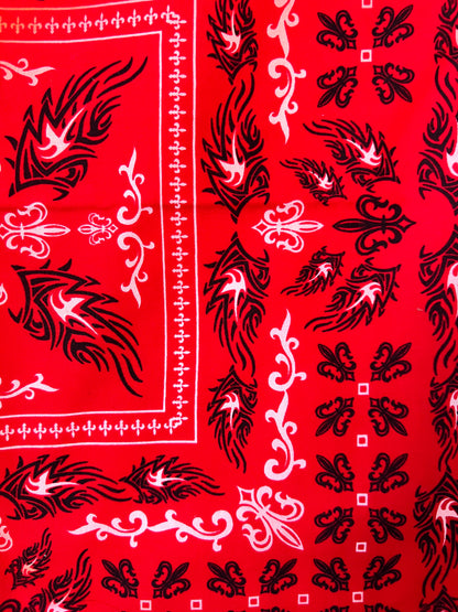 Tattoo Style Print Red Bandana - Marked Item