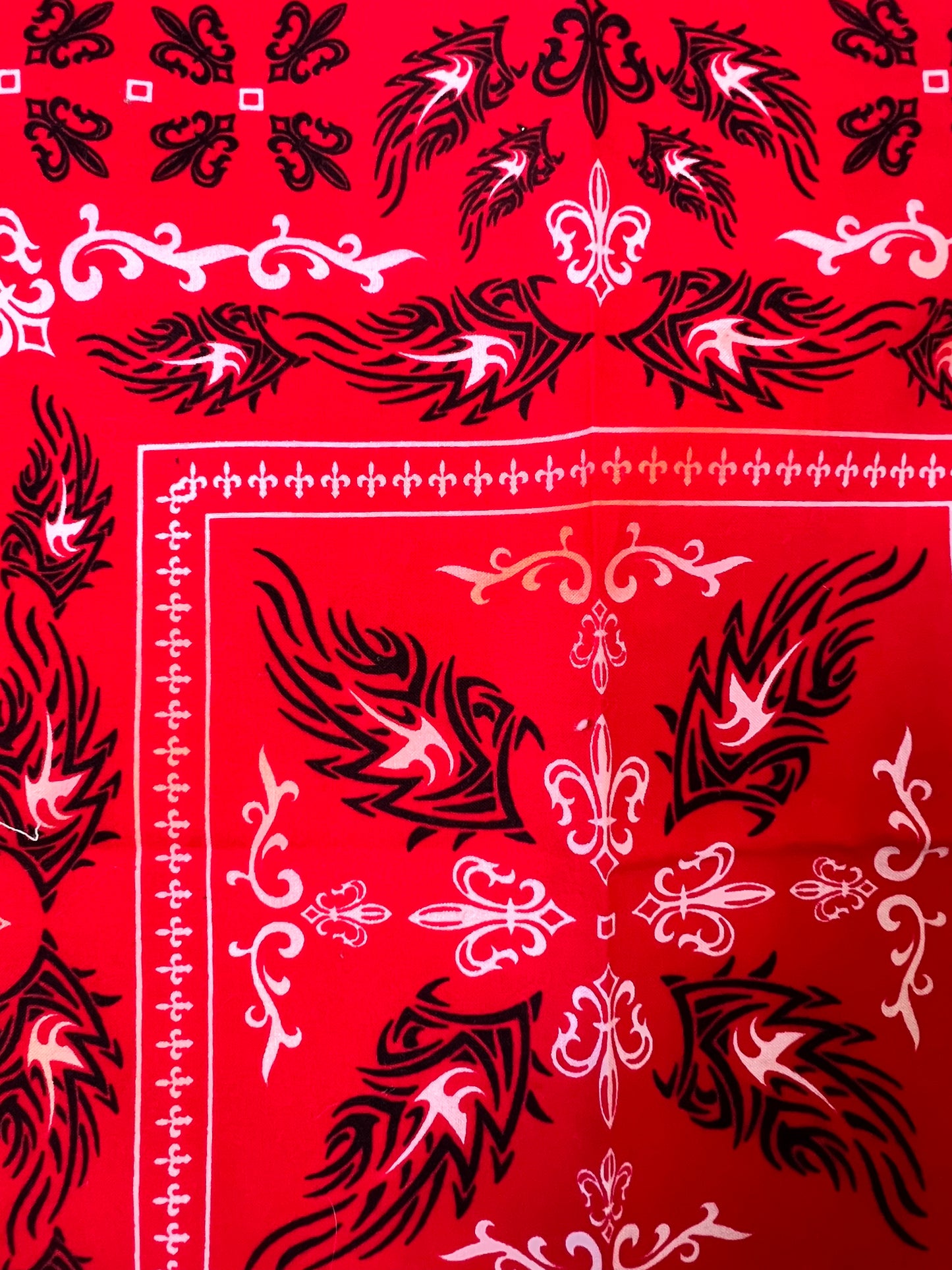 Tattoo Style Print Red Bandana - Marked Item