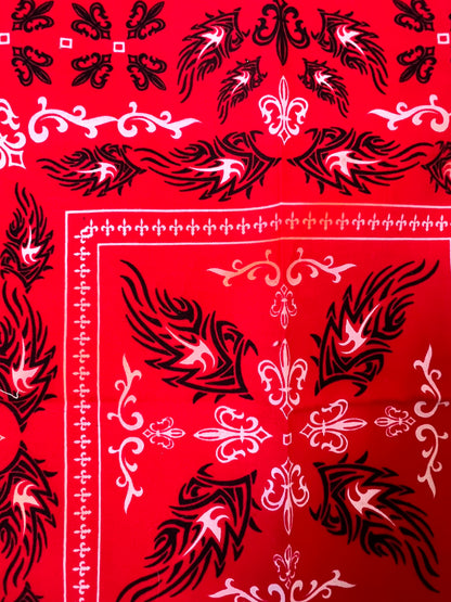 Tattoo Style Print Red Bandana - Marked Item