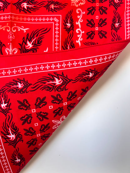 Tattoo Style Print Red Bandana - Marked Item