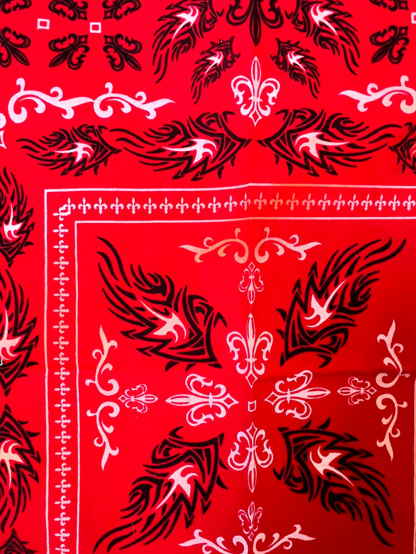 Tattoo Style Print Red Bandana - Marked Item