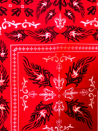 Tattoo Style Print Red Bandana - Marked Item