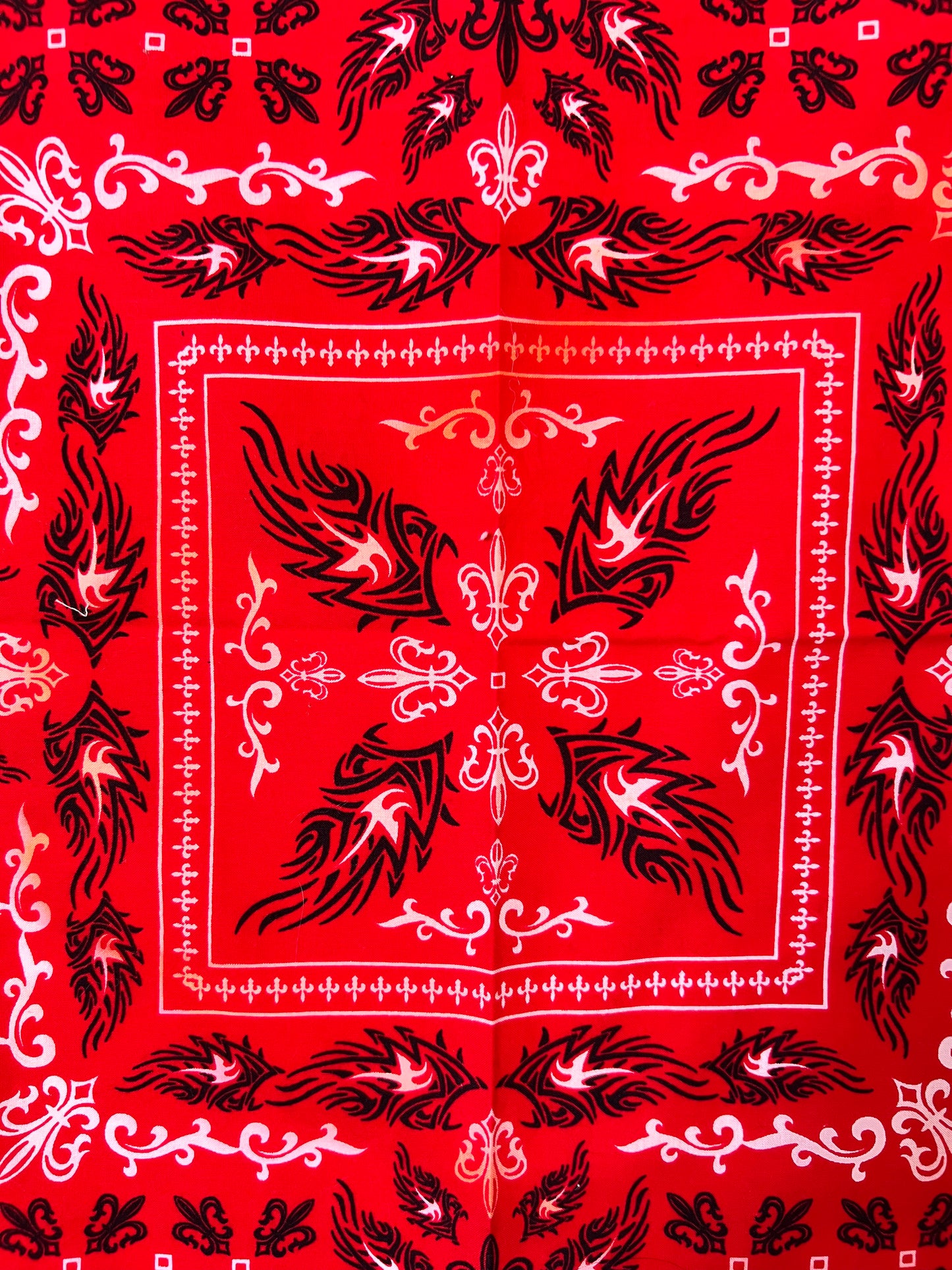 Tattoo Style Print Red Bandana - Marked Item