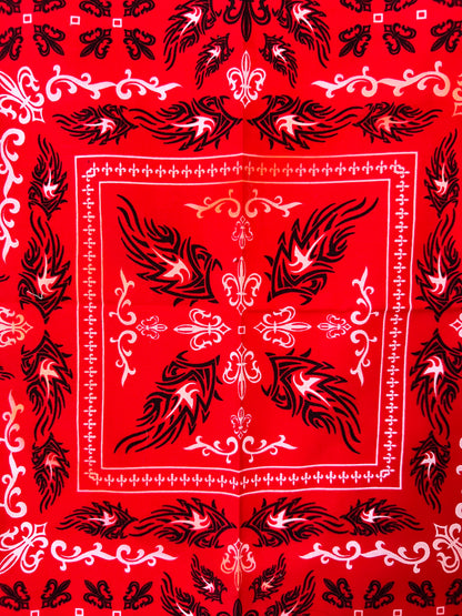 Tattoo Style Print Red Bandana - Marked Item