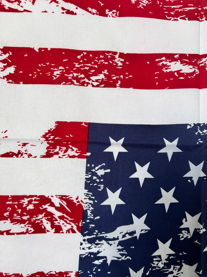 Etched American Flag Red, White & Blue Bandana