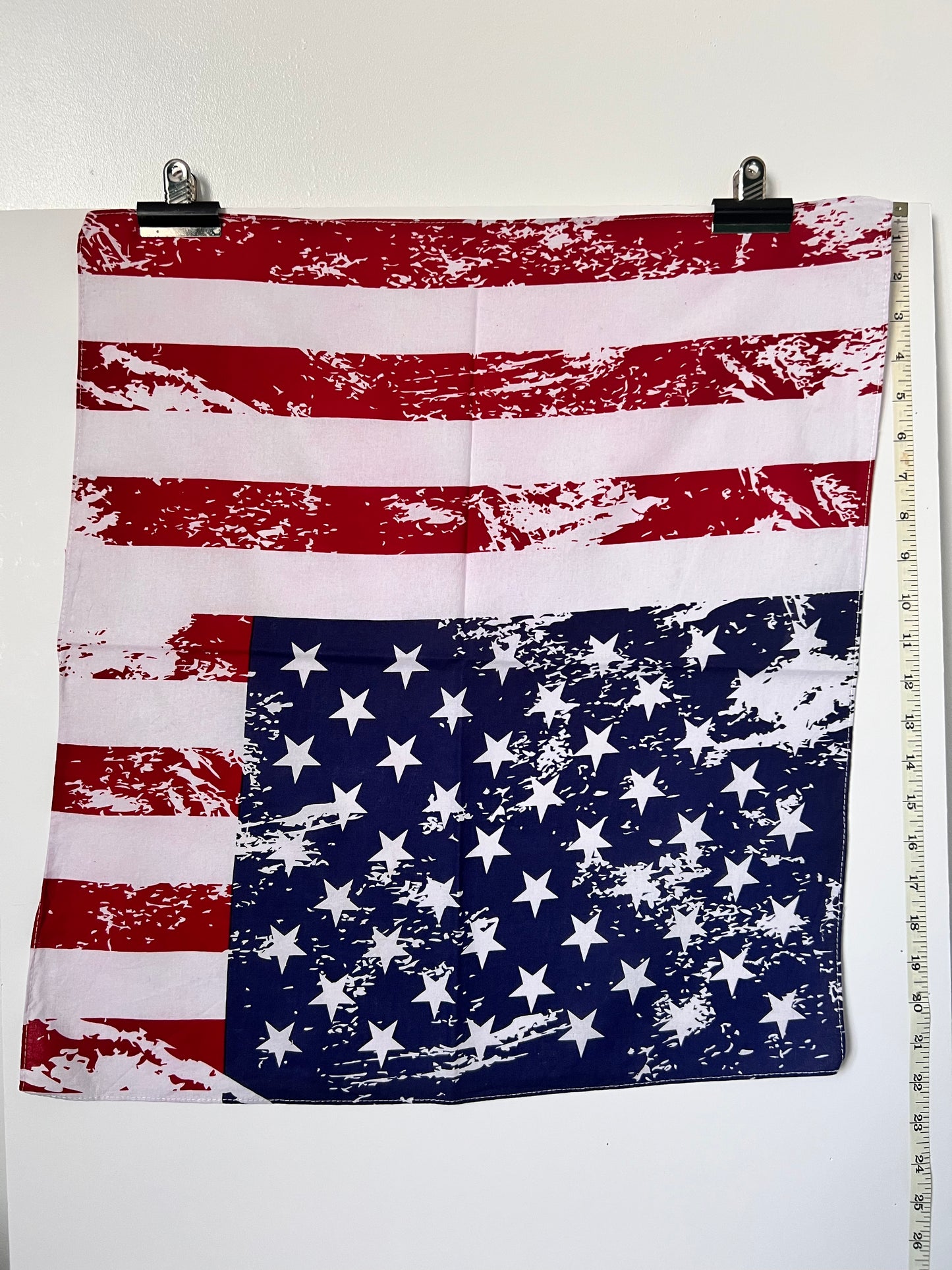Etched American Flag Red, White & Blue Bandana
