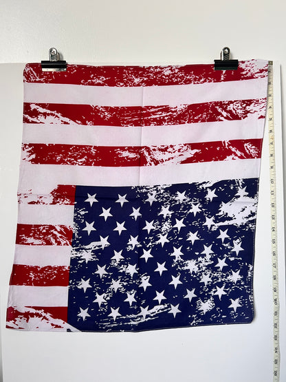 Etched American Flag Red, White & Blue Bandana
