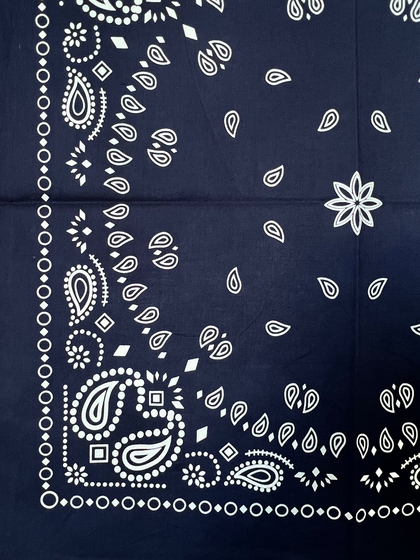 Paisley Shaped Dark Blue Bandana - With Duck Icon