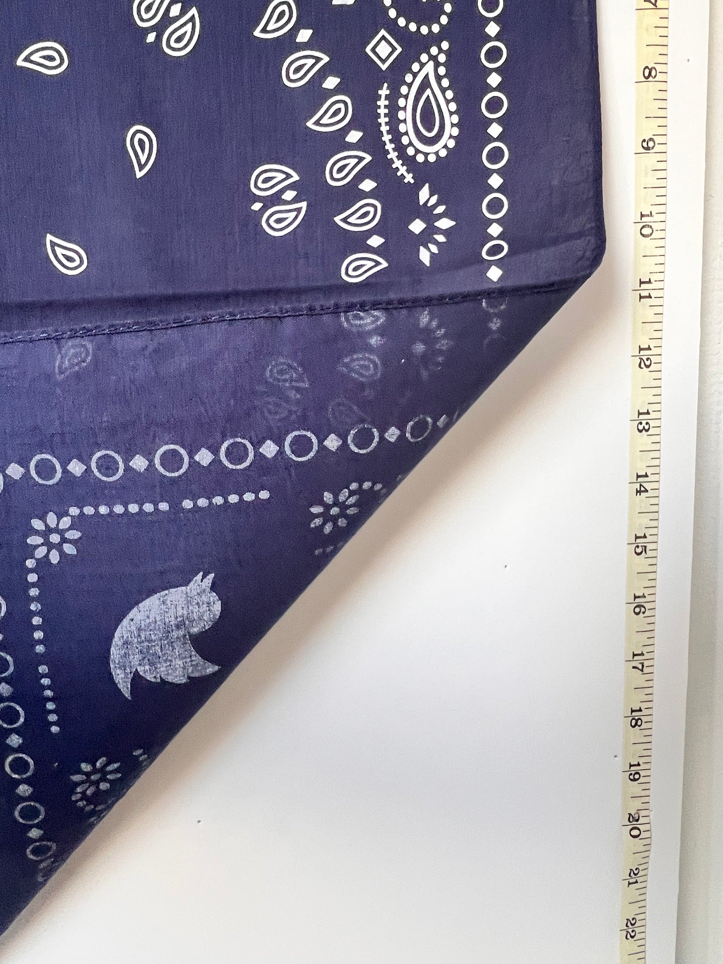 Paisley Shaped Dark Blue Bandana - With Duck Icon