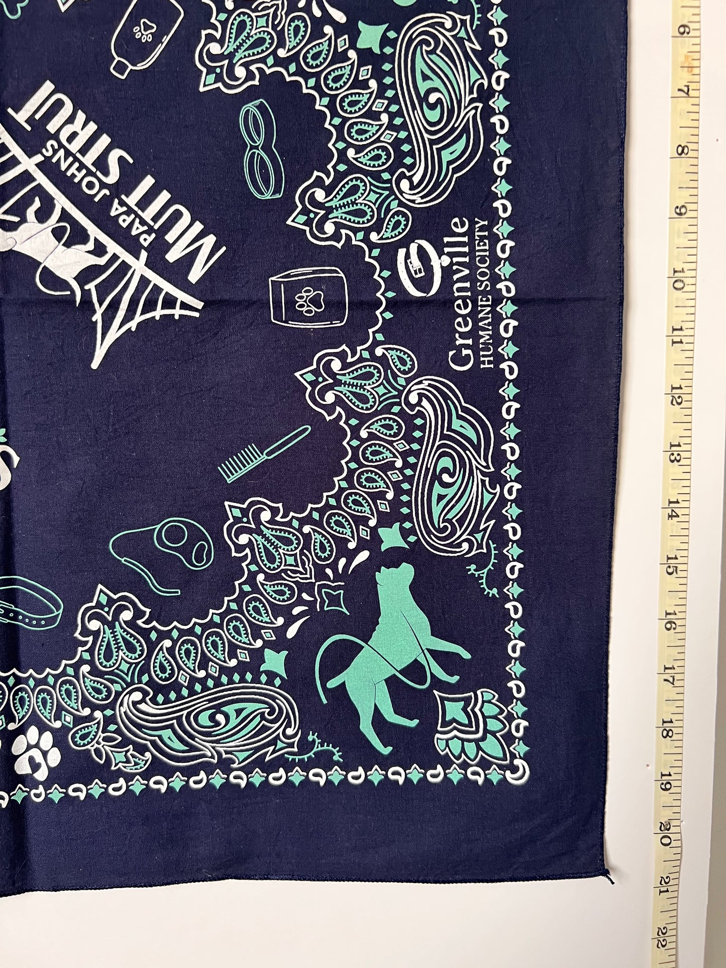 Dog & Paisley Print Blue & Turquoise Bandana