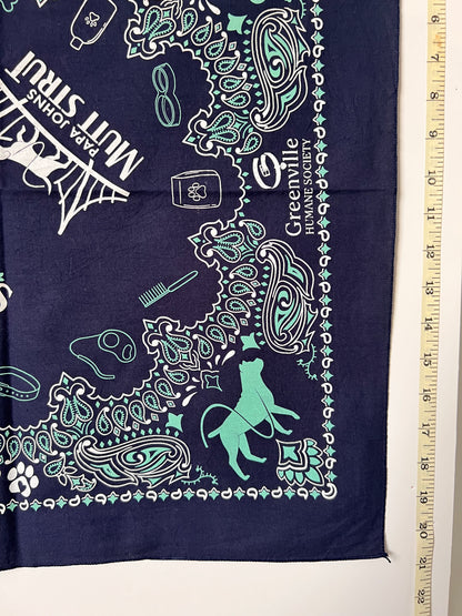 Dog & Paisley Print Blue & Turquoise Bandana