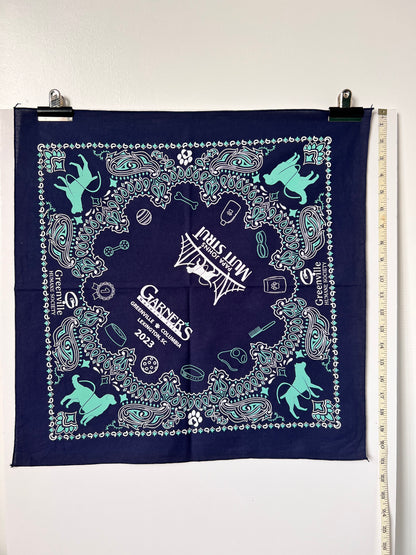 Dog & Paisley Print Blue & Turquoise Bandana