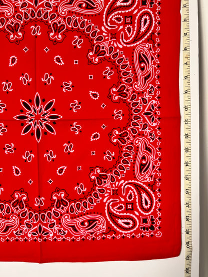 Red, Black & White Paisley Print Bandana