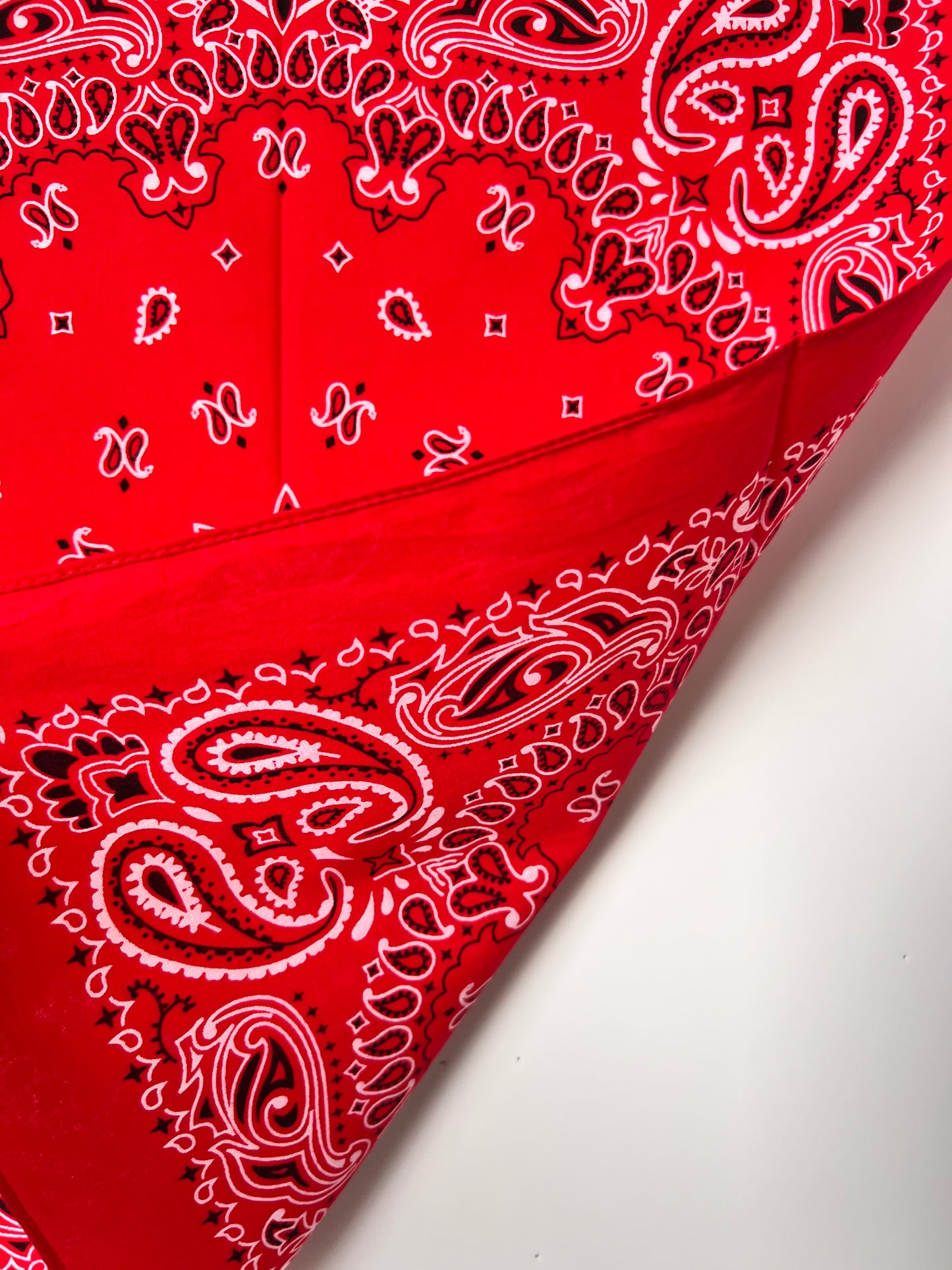 Red, Black & White Paisley Print Bandana