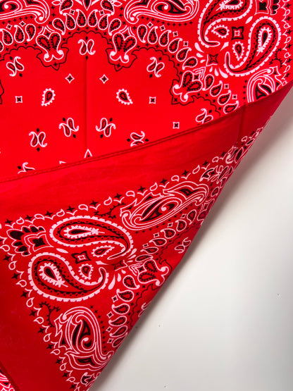 Red, Black & White Paisley Print Bandana