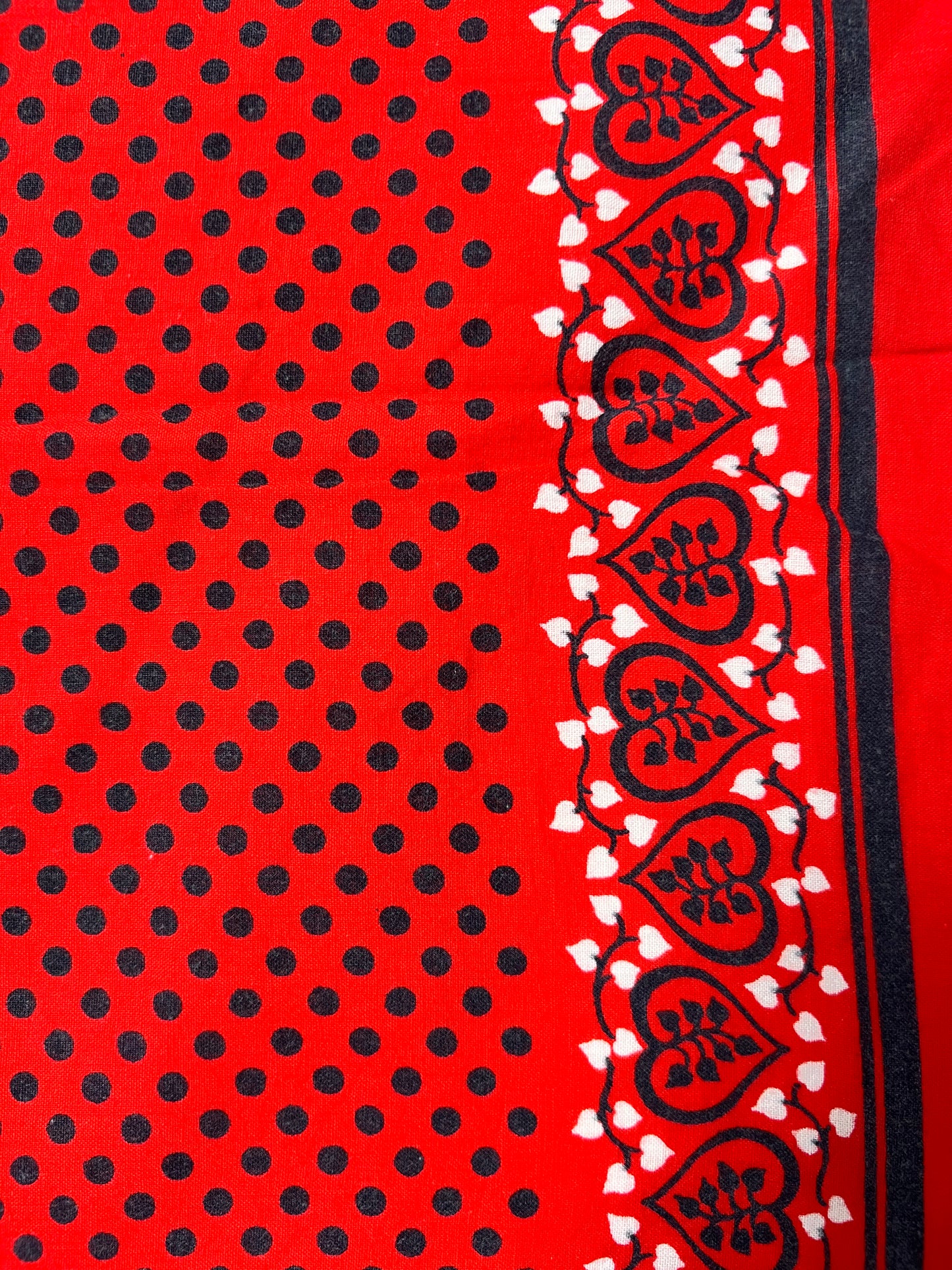 Red Polkadot & Heart Bandana