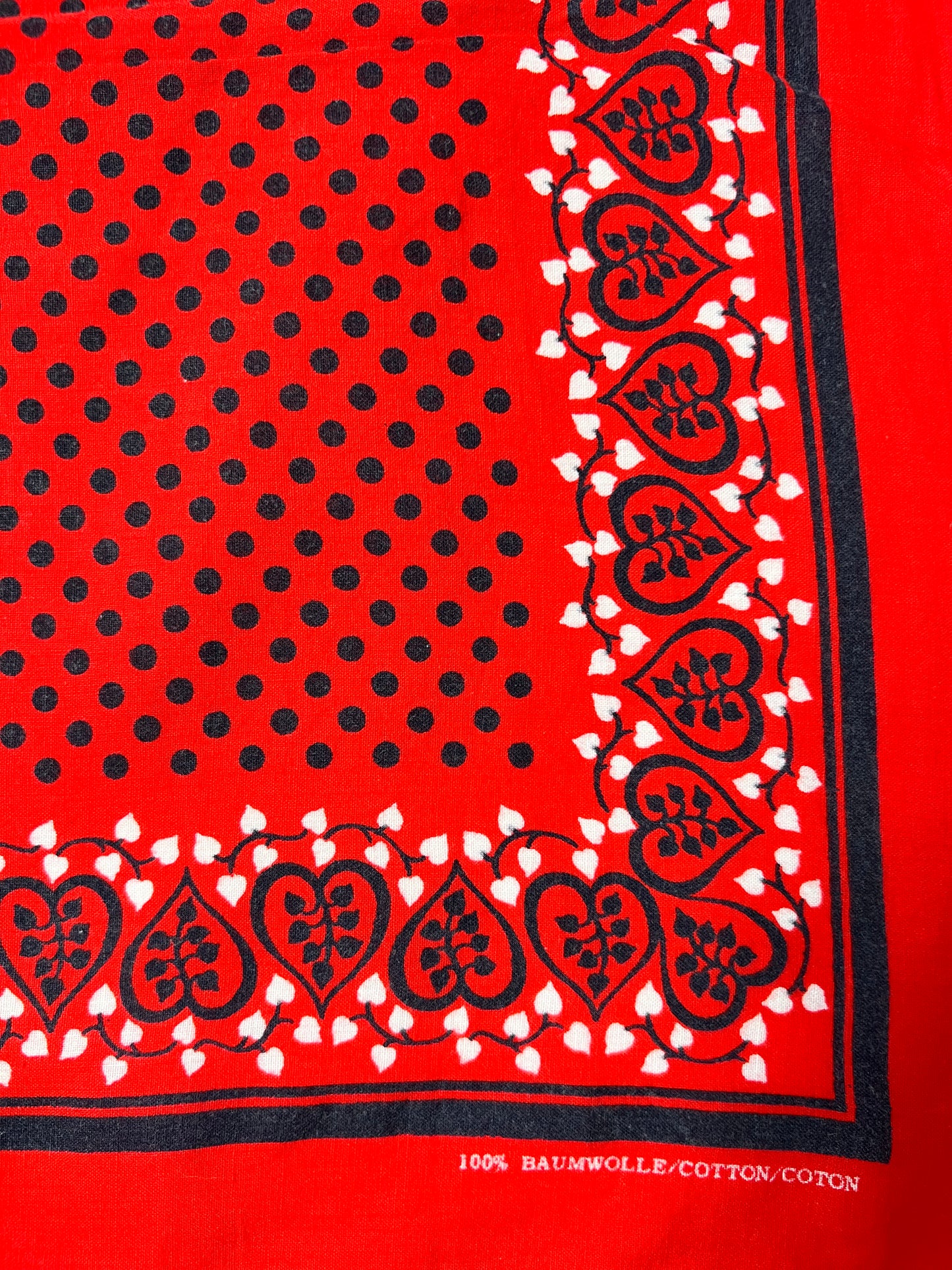 Red Polkadot & Heart Bandana