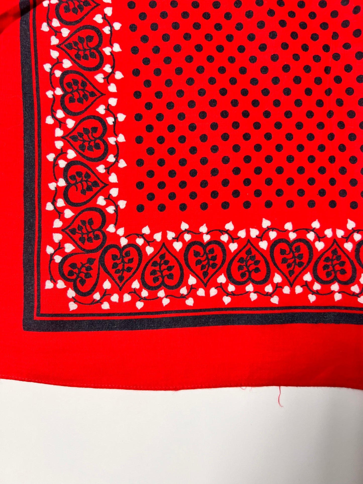 Red Polkadot & Heart Bandana