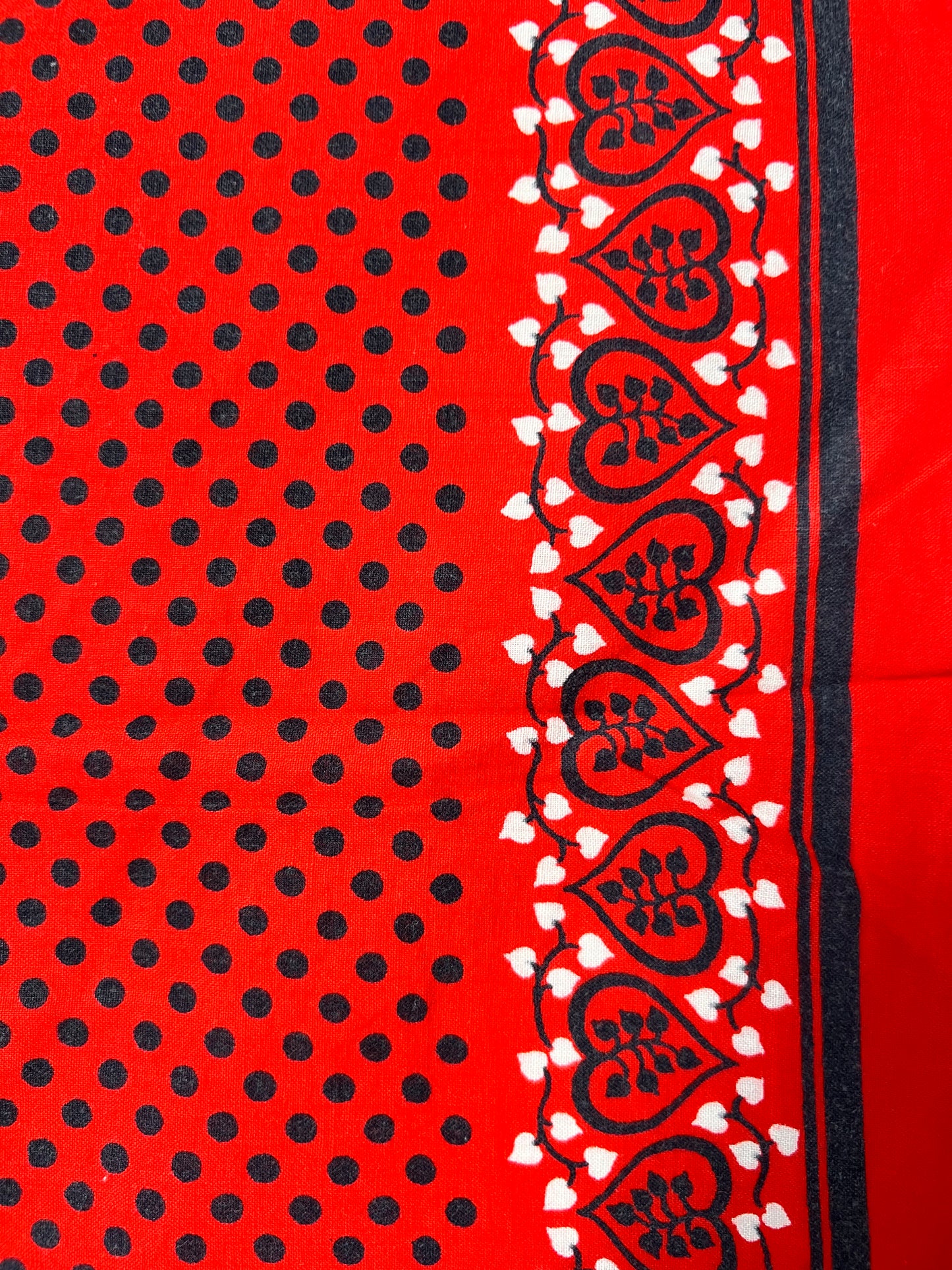 Red Polkadot & Heart Bandana
