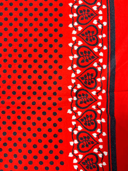 Red Polkadot & Heart Bandana