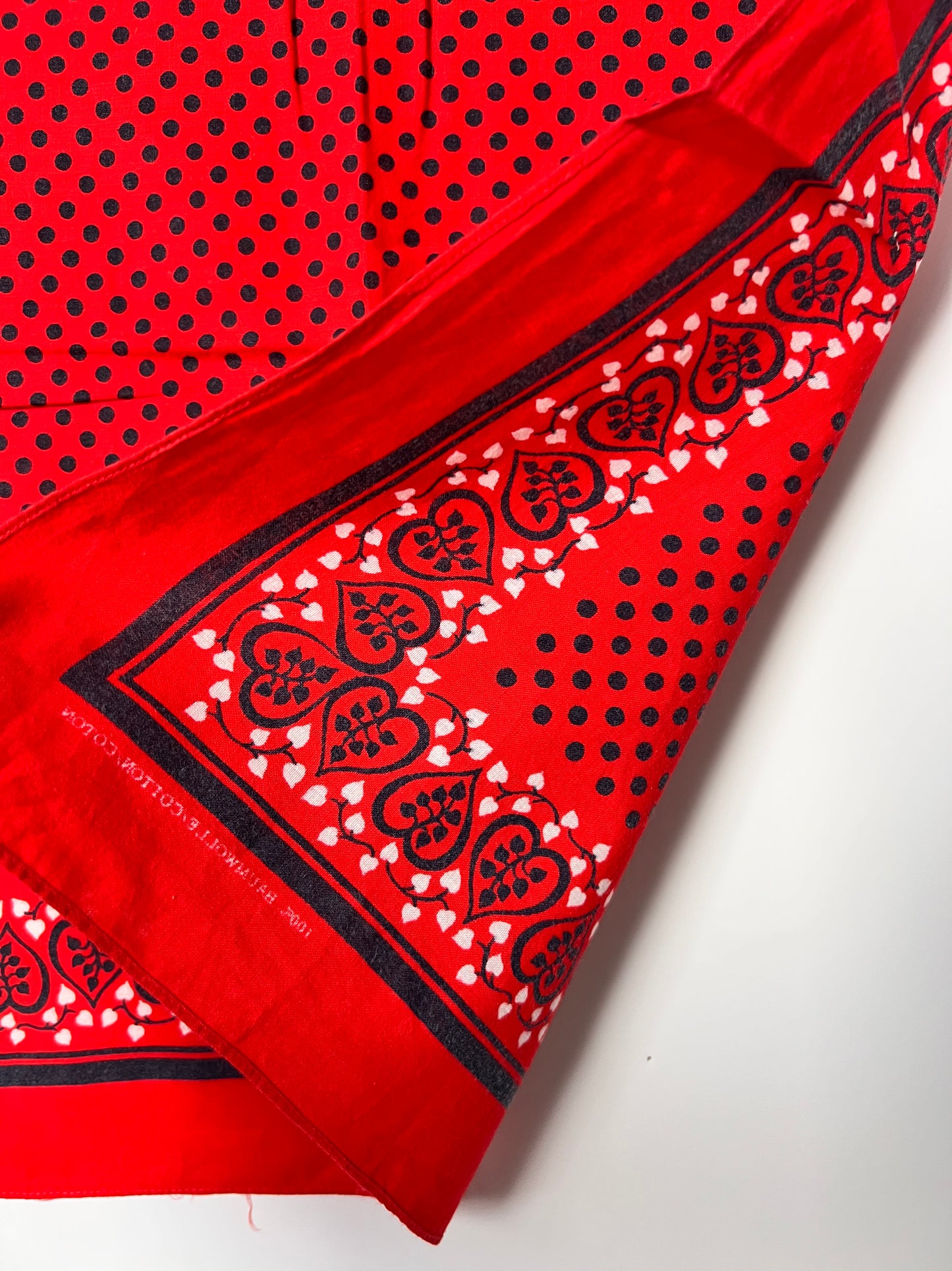 Red Polkadot & Heart Bandana