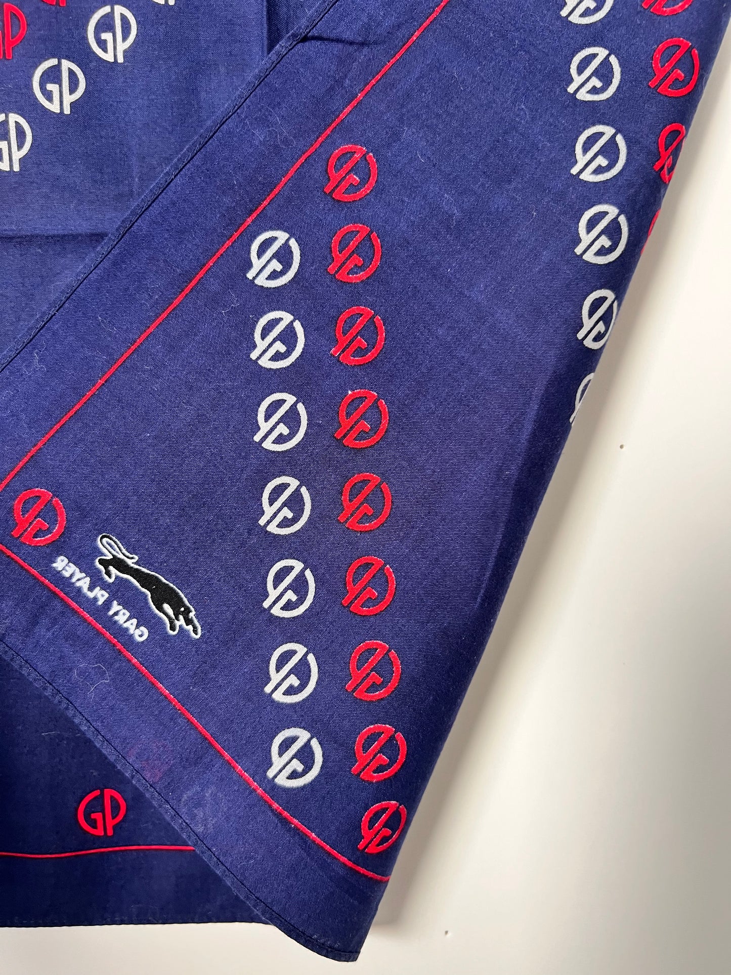 Navy Gary Player GP Repeat Print Bandana in Red, White & Blue