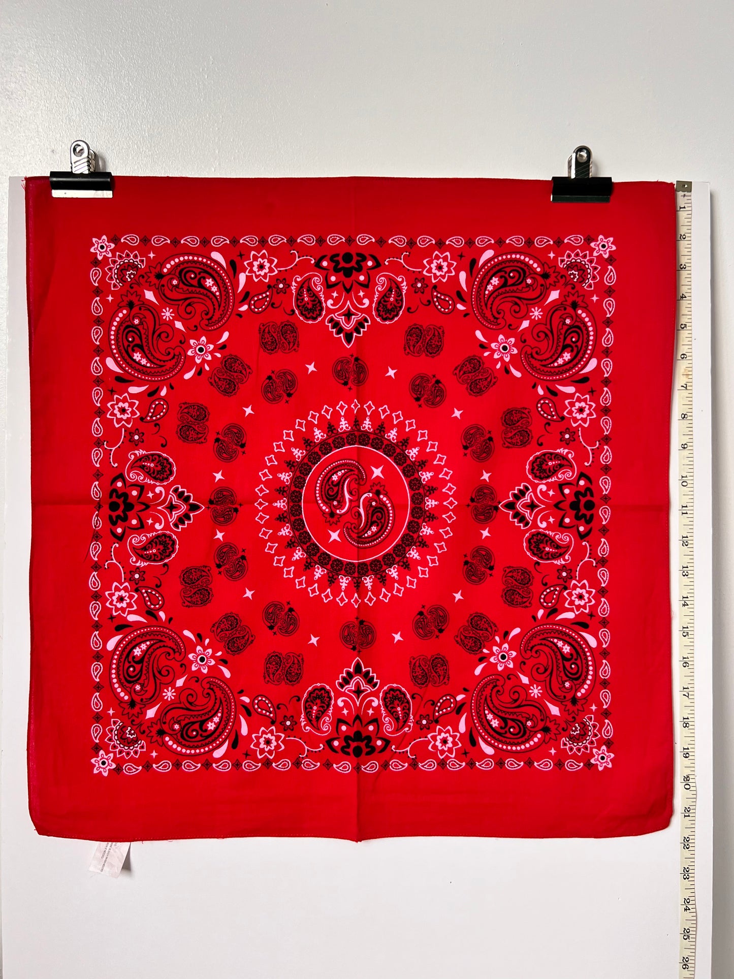 Red Mandala Style Paisley Print Bandana