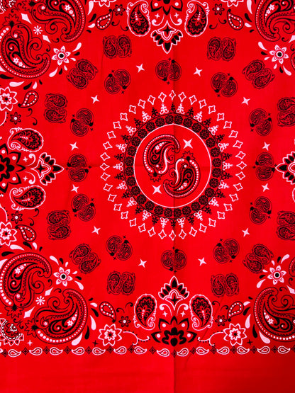 Red Mandala Style Paisley Print Bandana
