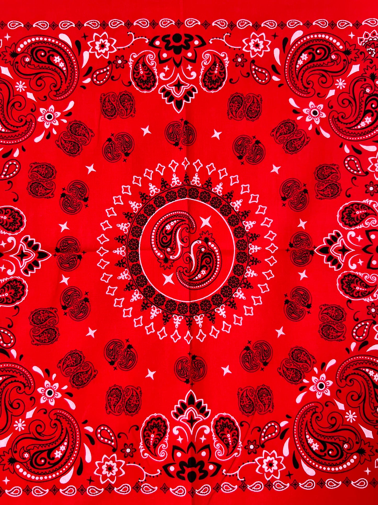 Red Mandala Style Paisley Print Bandana