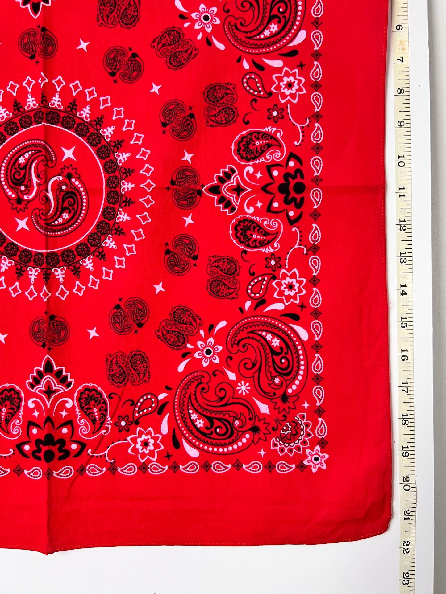 Red Mandala Style Paisley Print Bandana